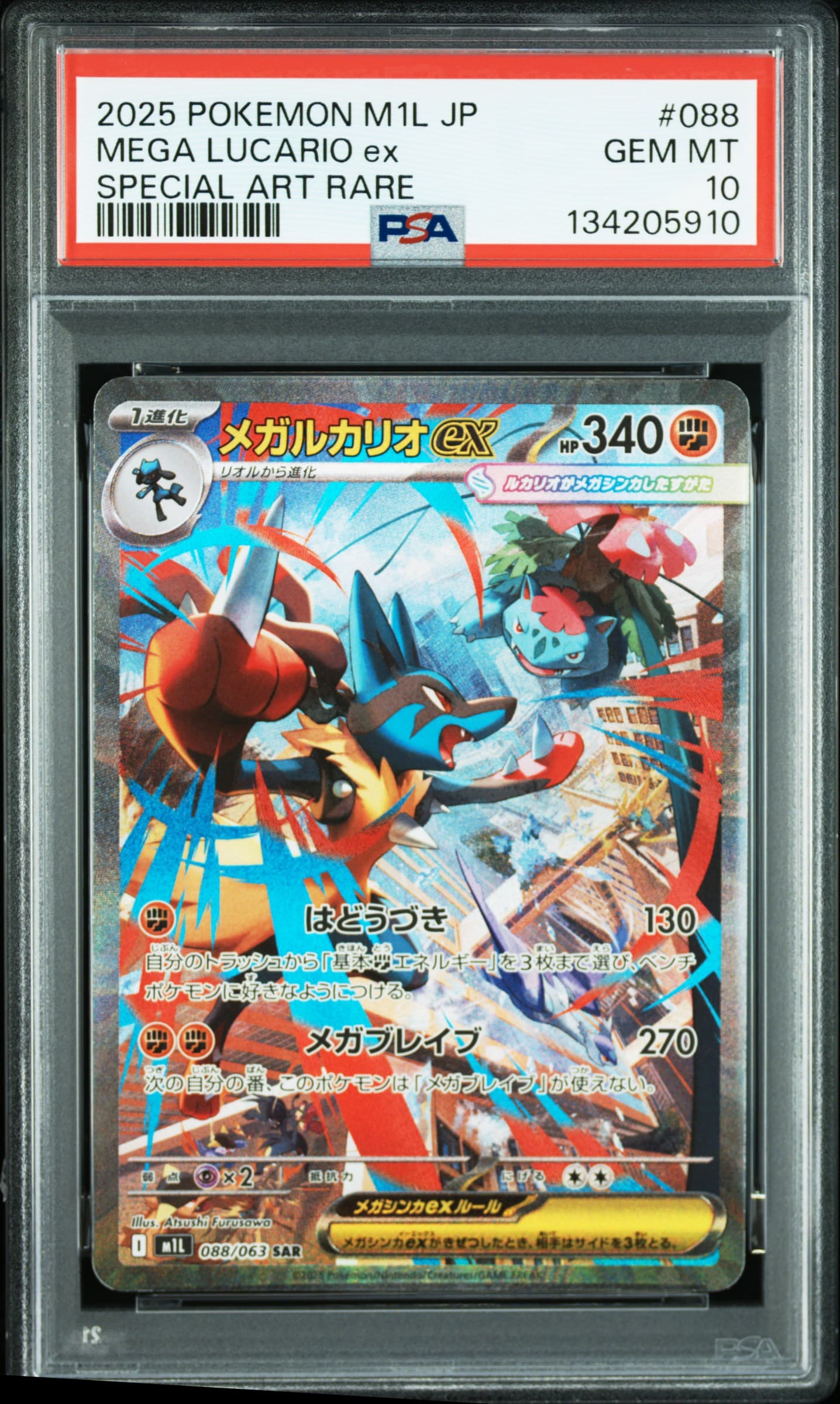 MEGA LUCARIO ex - SPECIAL ART RARE · PSA GEM MT 10