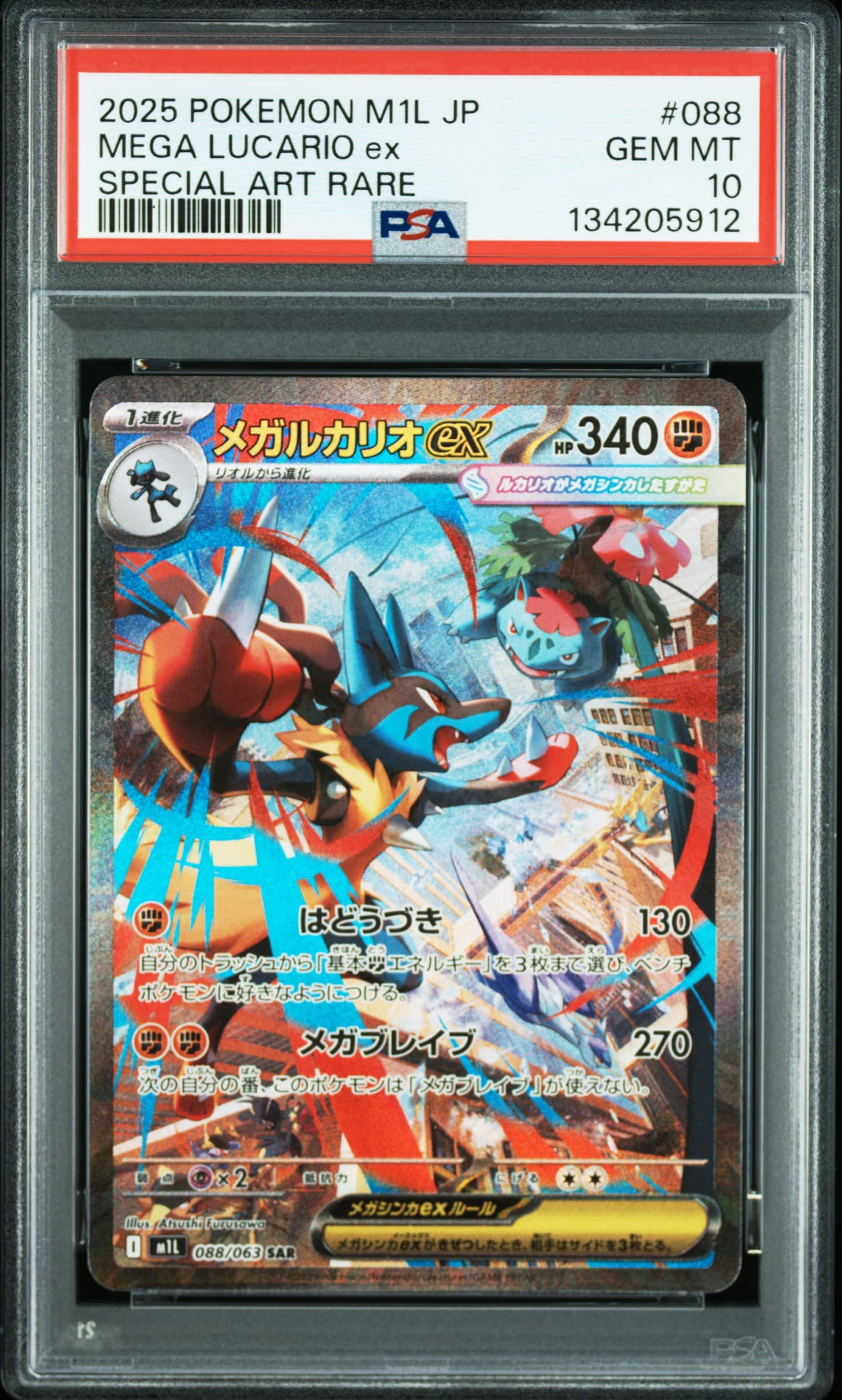 MEGA LUCARIO ex - SPECIAL ART RARE · PSA GEM MT 10