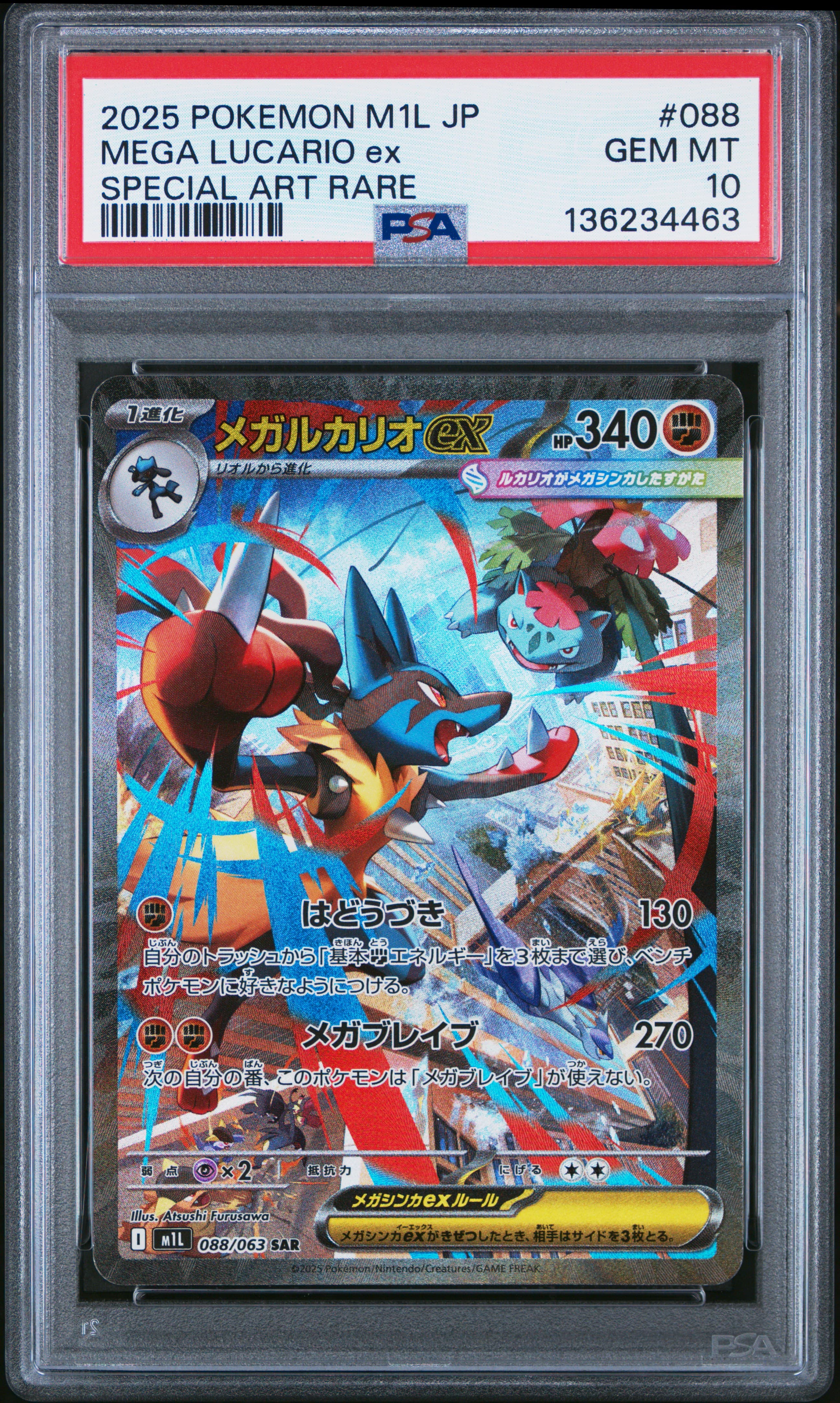 MEGA LUCARIO ex - SPECIAL ART RARE · PSA GEM MT 10